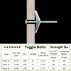 HASWARE Toggle Bolt Zinc Plated Steel and Wing Nut for