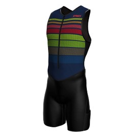 Sparx Mens Premium Triathlon Suit Padded Triathlon Tri Suit Race Suit Swim Bike Run (3XL, Colorful Dots)