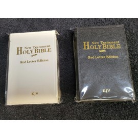Lot 2 KJV Holy Bible King James Version Red Letter Edition Blk&Wh New Sealed 4x3