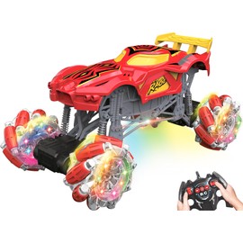 Remote Control Car RC Stunt Car - 2.4Ghz All Terrain Rc Car withLED Lights and 360 Rotate, 4WD High Speed Off Road Rc Stunt Cars for Kids