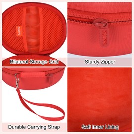 EVA Hard Case for Beats Solo3/Solo2/Beats Studio Pro Wireless On-Ear Headphones,Premium Travel Protective Carrying Storage Bag(Red)