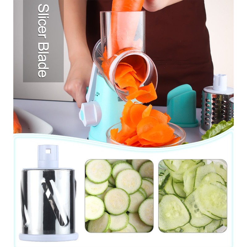 Ourokhome Rotary Cheese Grater Shredder, Speed Kitchen Manual Round Mandolin