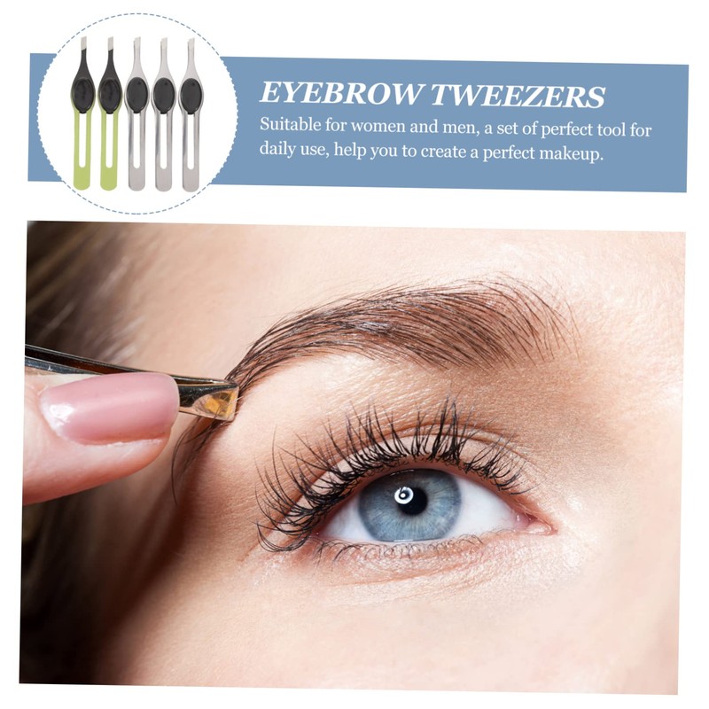 TOVINANNA 5pcs Eyebrow Clips and Trimmers Stainless Steel Hair Removal
