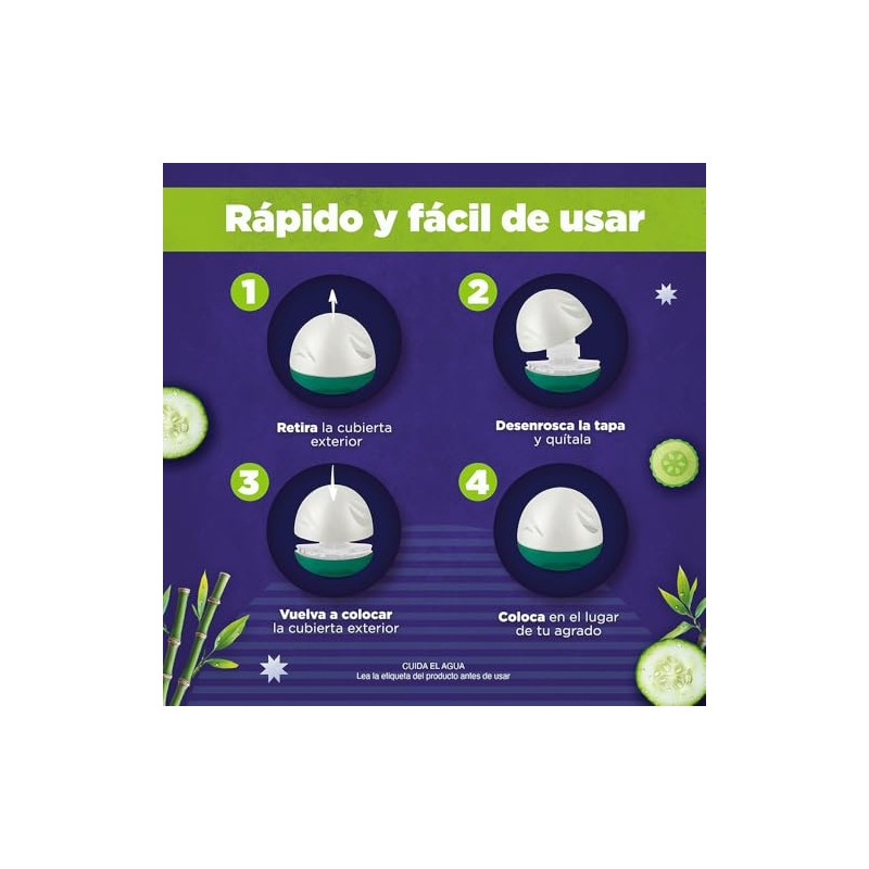 Air Wick Aromatizante de Ambiente, Decosphere, Bambú y Pepino de