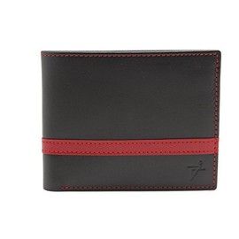 RFID Leather Billfold Wallet for Men Brown n Red Travelers Thump Pull ID Key Holder Gift Box for Him (Brown n Red Bifold)