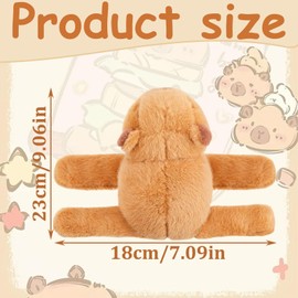 BbiuRer Capybara Sachen, Capybara Plush Toy Snap Bracelet, Cuddly Toy Swatter Bracelet, A Gift for Girls and Boys (20 cm)