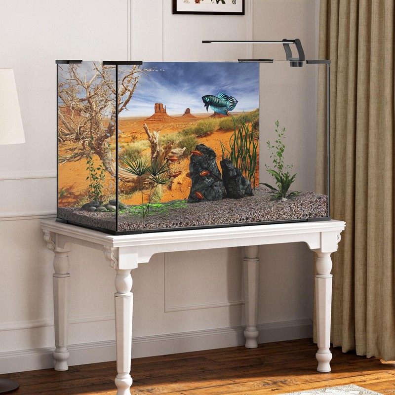 MIRRORANG 91 x 41 cm Reptile Habitat Background Orange Desert