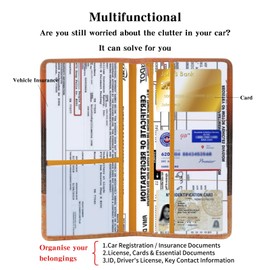 TILDOSAC 2Pack Leather Car Registration and Insurance Card Holder, Car Document Holder for Cards License with Magnetic Shut(Blue+Orange)