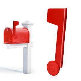 Mailbox Replacement Flag Kit Mailbox Red Flag Holder, Professional Mailbox Flag Galvanized Steel Including 1 Piece of Metal Mailbox Flag Replacement, 1× Red Washer, 1× Card Holder and 1× Card Strip