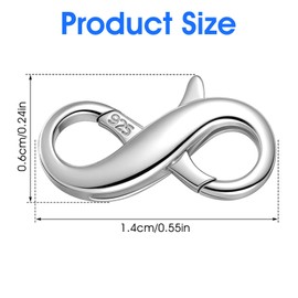 925 Sterling Silver Clasp Double Opening Lobster Claw Clasps Necklace Extender Silver Bracelet Clasps and Closures for Women Jewelry Making Necklace Connector Carabiner for DIY Jewelry Repair