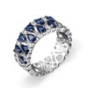 HaoMo Luxury Topaz Sapphire Ring 925 Sterling Silver Wedding Ring