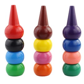 Wobe Finger Crayons for Toddlers, Palm-Grip 12 Colors Paint Crayons Sticks Stackable Toys for Kids Toddlers Child Boys and Girls Non Toxic Washable