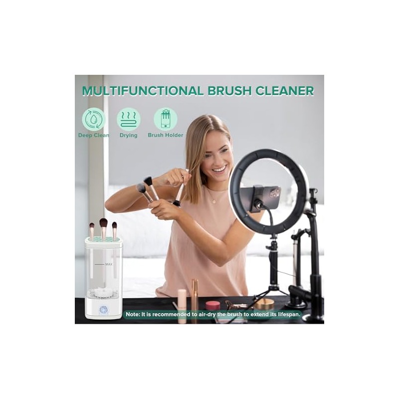 Electric Makeup Brush Cleaner Machine, Portable Cosmetic Brush Washer and