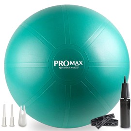 SmarterLife PRO MAX Exercise Ball for Stability Workout, Fitness, Pregnancy, Yoga, Pilates, Home Gym, Physical Therapy, Birthing, Balance Ball Chair (55 cm, Turquoise)