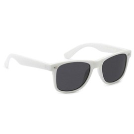 My Shades - Retro 80's Classic Rectangle Sunglasses (White, Smoke)