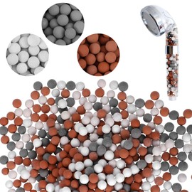 3 Packs Shower Envy Refills, Shower Head Beads, 180g Filter Stone Beads Mineral Stone Balls for Water Filtration Water Bead for Filtered Head(Orange Gray White)