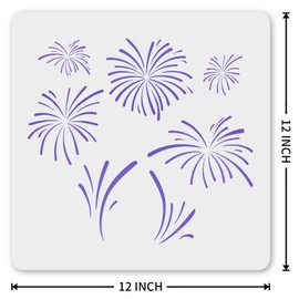 MAGJUCHE Fireworks Stencil 12 Inches, Reusable Firework Stencil for Painting DIY Crafts Decor