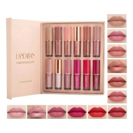 12 Colores Labiales Mate Larga Duracion Pintalabio Regalo