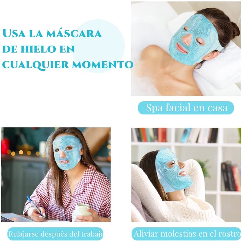 Mascara de Hielo para Cara para Reducir Hinchazón, Compresa Fria