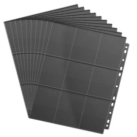 Jgeuyer 1620 Pockets Black Trading Card Sleeves - 9 Pocket Page Double-Sided Ultra-Clear Card Sheets for 3 Ring Binder - Protector for Game, Hockey, Yugioh/MTG, Baseball, Business Cards and Coupons