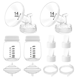 Piezas de bomba de 14 mm compatibles con Spectra S1/S2/9 Plus, piezas de bomba de repuesto Spectra, juego completo de repuesto incluye brida de 14 mm, válvula de pico de pato, protector de reflujo