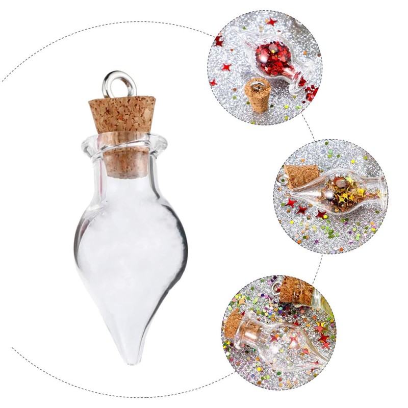 ORFOFE 30pcs Water Drop Shaped DIY Wishing Bottles with Cork