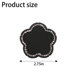 BELOMI 4PCS Bling Car Cup Holder Coaster, 2.75 Inch Crystal Anti-Slip Vehicle Cup Holder Insert Coaster, Rhinestone Cute Plum Blossom Pattern Auto Drink Mat, Universal for Women Girls(White)