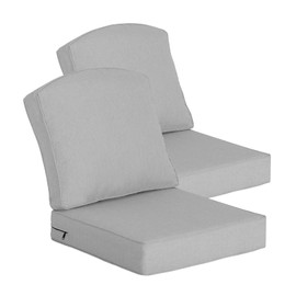 Goodgoods 24 x 24 Outdoor Patio Deep Seat Cushions 2-Pack, 1000+ Hours Fade-Resistant & Water-Resistant Outdoor Furniture Chair Cushions with 30D High-Resilience Foam for Sofa Chair, Stone Gray