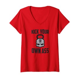 Womens Kick your own ass V-Neck T-Shirt