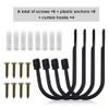4 Pcs Curtain Holdbacks, Wall Mounted Metal Drapery Tiebacks, Decorative
