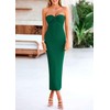 PRETTYGARDEN Women's Bodycon Long Dresses Summer Strapless Tube Twist Knot