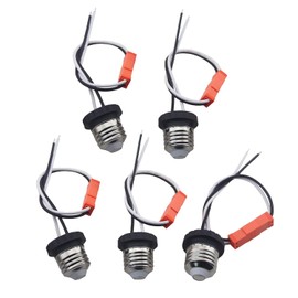 Rextin E26 Socket Adapter Medium Edison Base Male Screw in Light Bulb Socket Pigtail for Led Ceiling Lights Downlight Pack of 5 (B 5pcs)