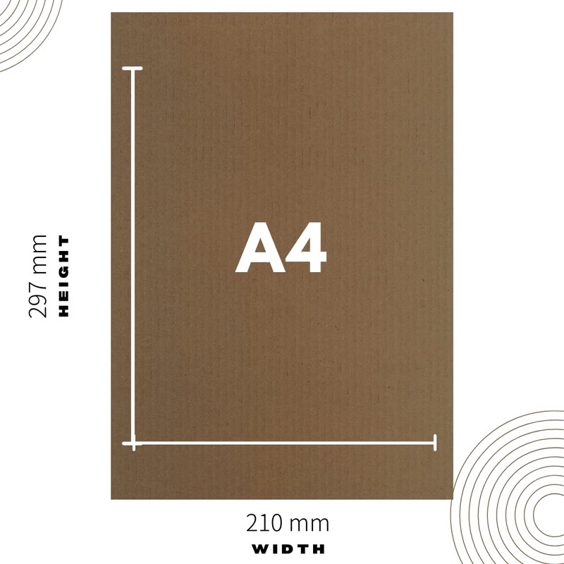 A4 Corrugated Cardboard Sheets for Packing, Mailing, Arts & Crafts.