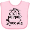 inktastic Gigi and PopPop Love Me Baby Bib Pink 389ea