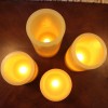 EcoGecko Set of 4 Flameless LED Pillar Candles Timer Real