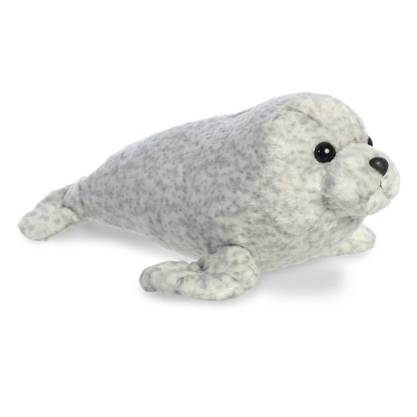 Aurora® Huggable Destination Nation™ Harbor Seal Stuffed Animal - Global Exploration - Learning Fun - Gray 12 Inches