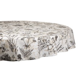 DII Botanical Print Tabletop Collection, 70" Round Tablecloth