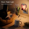 KY&BOSAM Night Light Plug in Pink Heart Stained Glass Nightlight