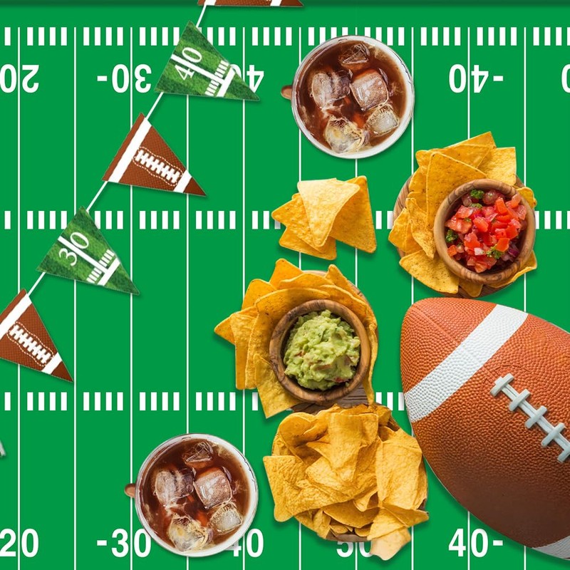 Football Tablecloth, Football Party Decorations 4 PCS Disposable Football Table