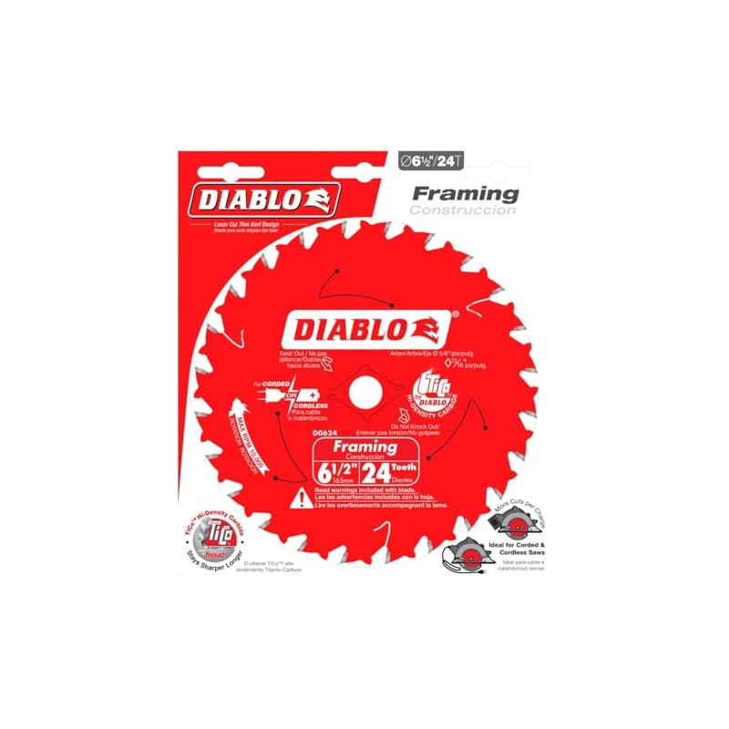 Diablo Framing Saw Blade for Wood - TiCo Hi-Density Carbide,