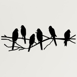 DEKADRON Metal Wall Art - Birds - Wall Silhouette Metal Wall Decor Home Office Decoration Bedroom Living Room Decoration (35" W x 12" H / 90x32cm)
