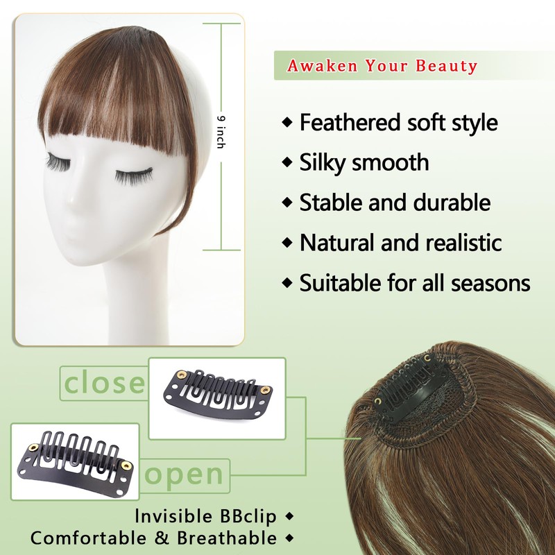 Clip on Bangs for Women Fake Bangs Clip in Bangs
