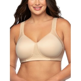 Vanity Fair Womens Medium Impact Sports For Breathable, Moisture Wicking, Padded Cups Up To Ddd Bra, Wireless - Neutral, 44DD US