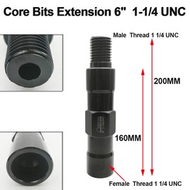 SHDIATOOL 6 Inch Extension Rod for Core Drill Bits with 1-1/4 Inch UNC Thread