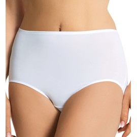 Naomi & Nicole Women's Wonderful Edge Brief Panty, A215, White, XL