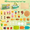 78Pc Pretend Play Food for Kids Kitchen, Cutting Toy Food