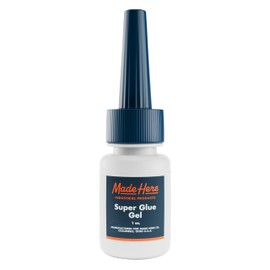 Made Here Co Super Glue Gel - Fast Acting Insant Adhesive, 1oz Tube for Precision Bonding of Wood, Metal, Plastic (Clear)