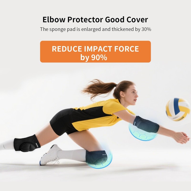 Coderas de voleibol para jóvenes 2XS-XL, protector de codo para