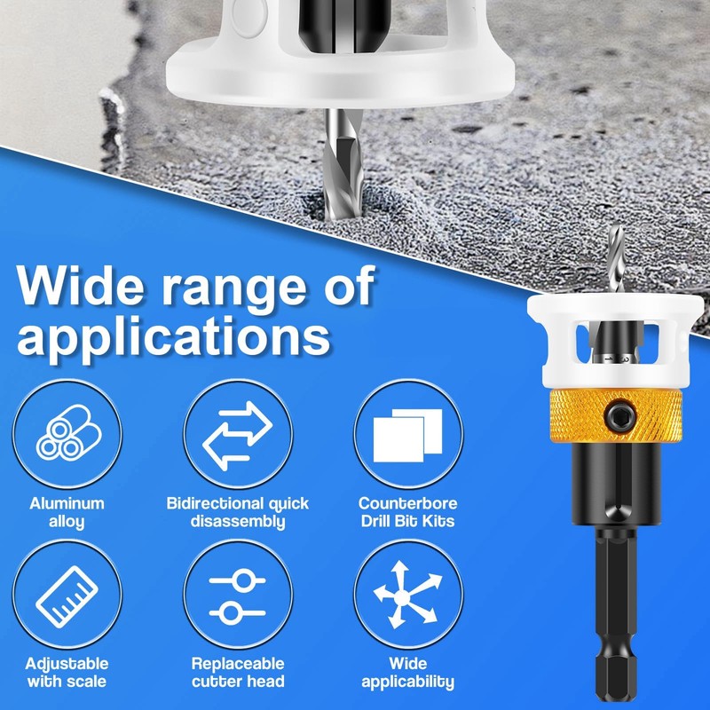 KOZTOL 4PCS Countersink Drill Bit Set, Counter Sink Drill Bit
