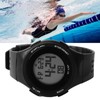 LED Digital Watch Waterproof Clear Display Breathable Strap Electronic Watch